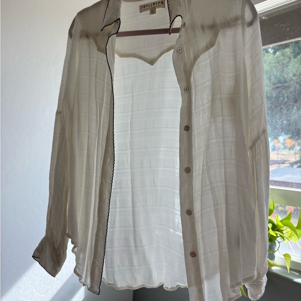 Idyllwind Textured Cream Shirt